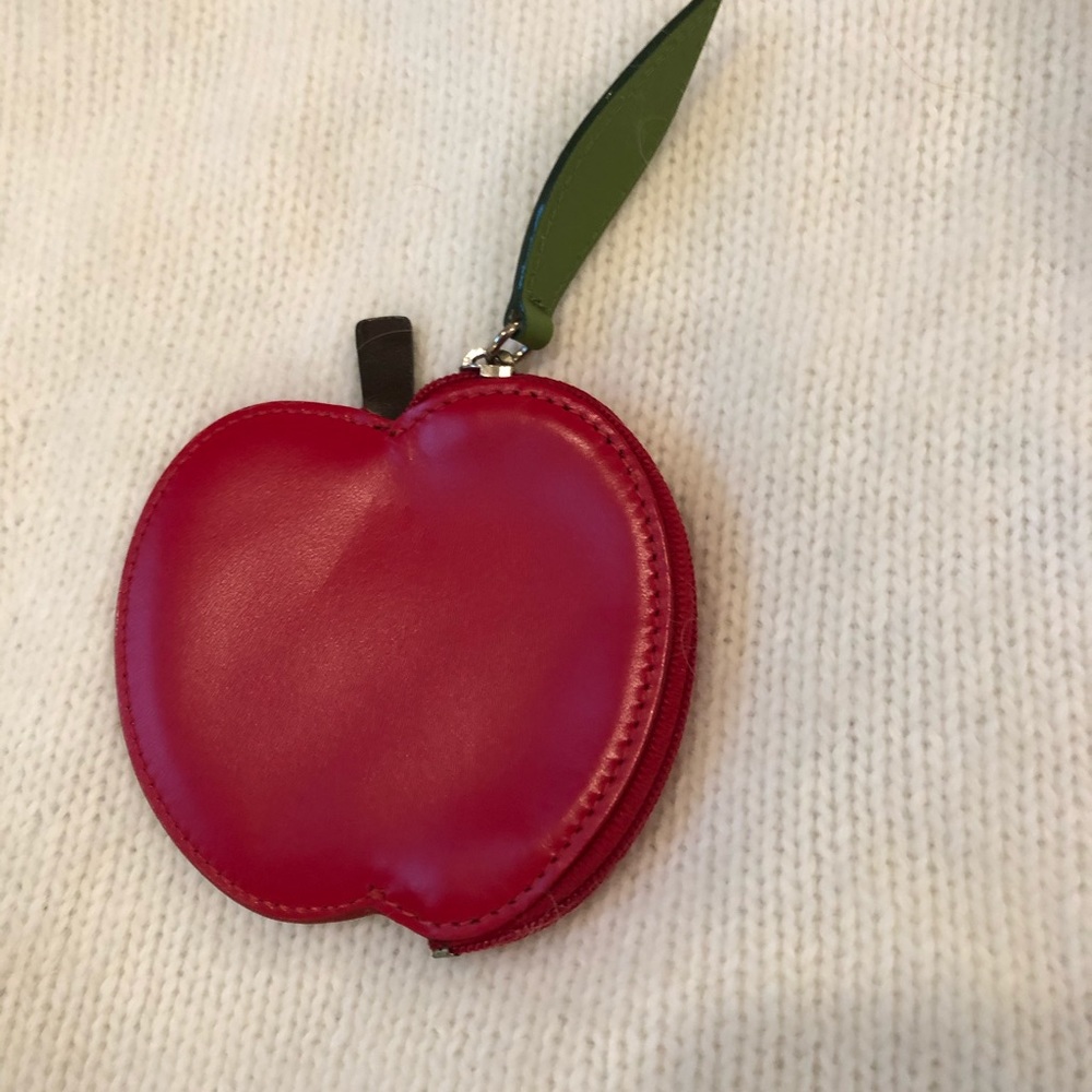 NWT Red Apple change or coin purse with zipper.